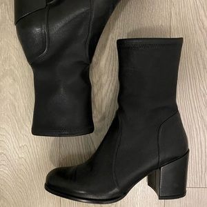 Stuart Weitzmen Black Block Heel Booties